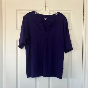 Jones New York Deep Purple Short Sleeve Top